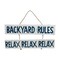 RAM Outdoor Decor Hand Painted Wooden Backyard Rules Wall Art Sign